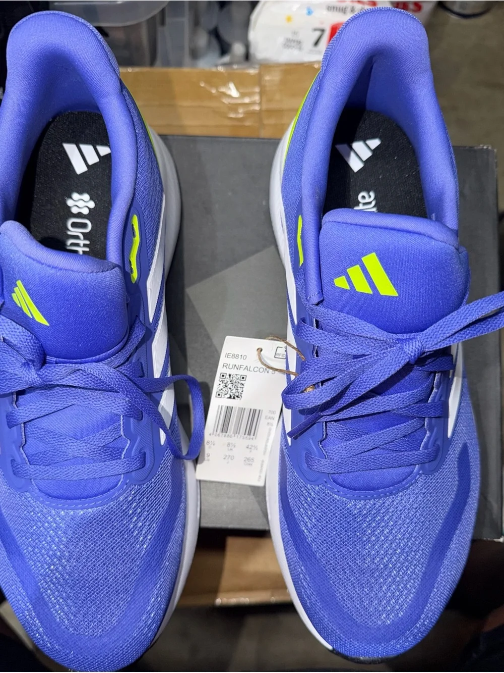 adidas Men's Athletic Running Shoes in Blue with Neon Accents